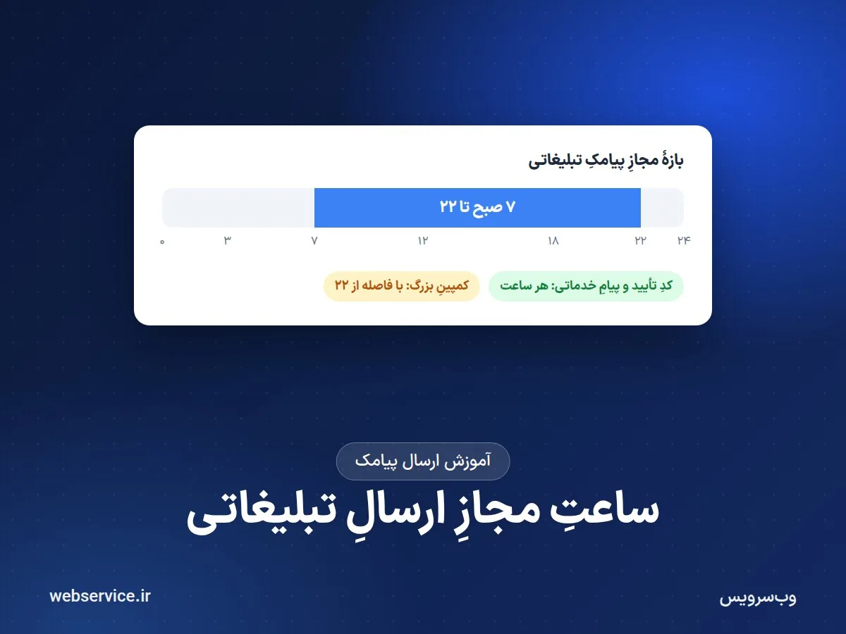 ساعت مجاز ارسال پیامک تبلیغاتی چه ساعتی است؟ از ۷ صبح تا ۲۲