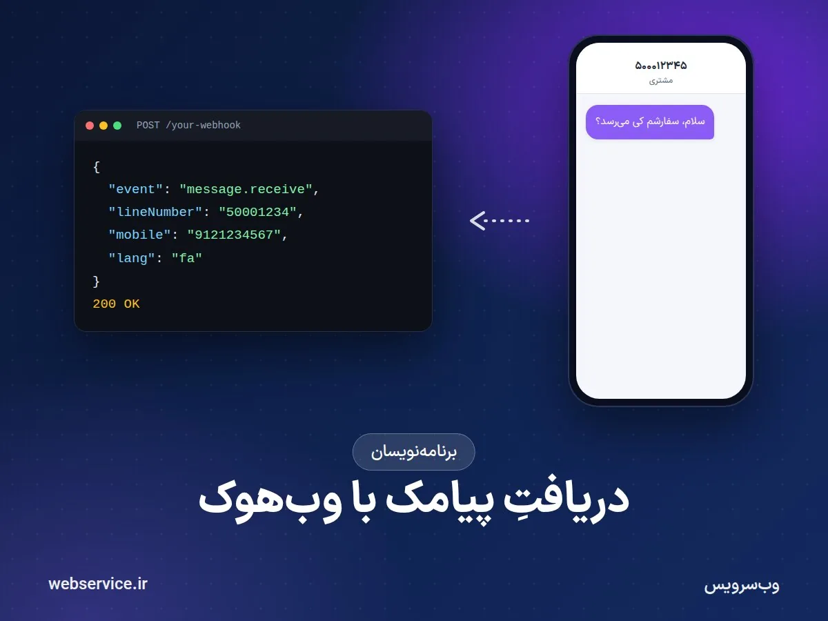دریافت پیامک با webhook و اتصال سایت به پنل پیامکی